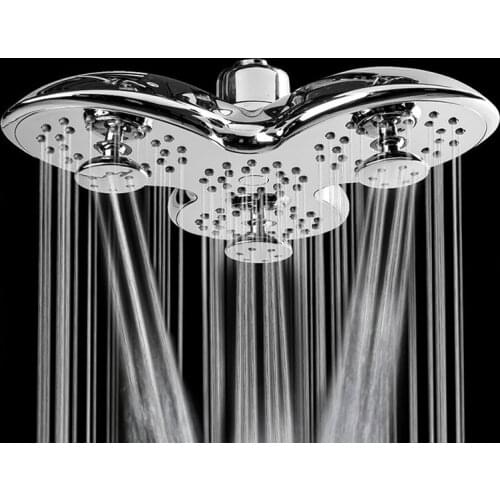10 Inch ABS Bathroom Shower Head Petal Shape 3 Function Waterfall Adjustable Top Shower Head Shower Faucet Head SPA Shower Head