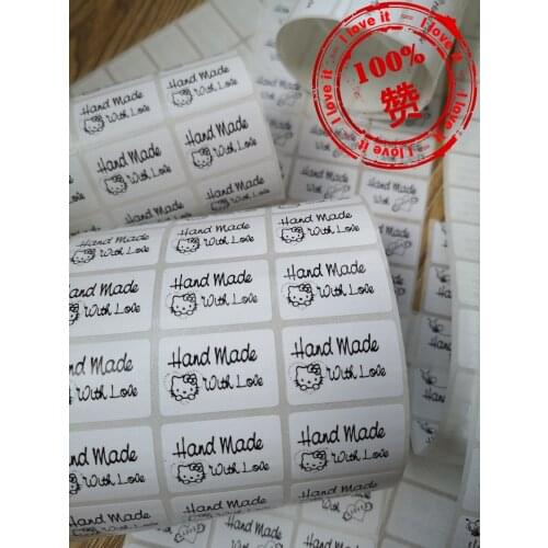 500PCS 30X20MM hand made Childrens handicrafts/Clothing tag Adhesive sticker/Family handworkhandmade sticker and label printing