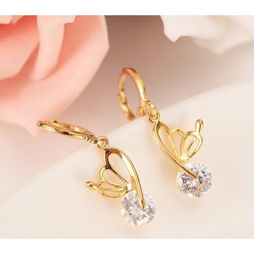 Bangrui New Fashion Design Women Charming Roman Numerals Earrings Zircon crystal dangle Earrings For Women Wedding drop Gift