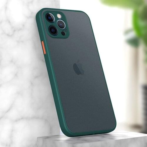 Original Transparent Shockproof Silicone Soft Square Matte Clear Case For iPhone 11 12 Pro Max X XR XS MAX Back Cover Fundas
