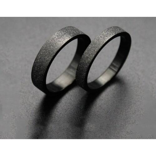 Black Couple Rings Matte Rings For Women Men Stainless Steel Classic Engagement Wedding Bands Titanium Steel Ring Couple Party