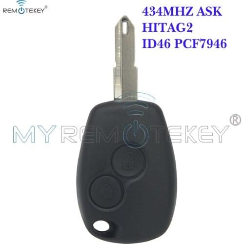 Remote key 2 button NE72 434Mhz PCF7946 ASK for Renault