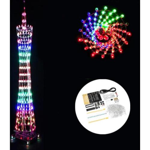 DIY WiFi(APP Version) Bluetooth Colorful Canton Tower LED Lighting Cu-be Music Spectrum Electronic Kit