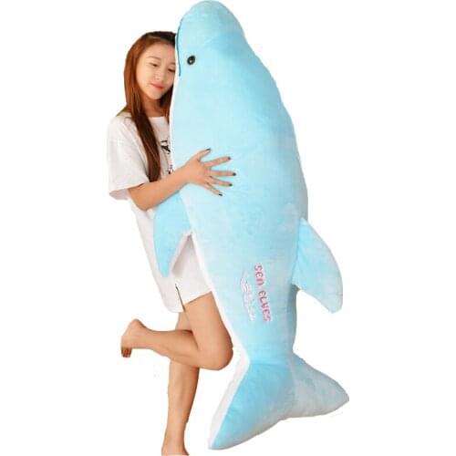 Dorimytrader Jumbo Animal Dolphin Plush Pillow Doll Cute Soft Sea Animals Dolphins Toys doll Baby Present 59inch 150cm
