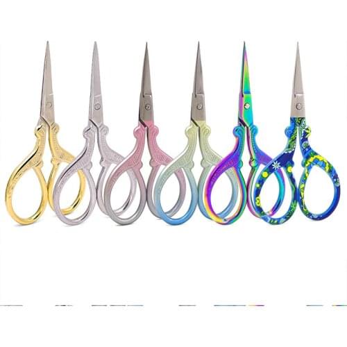 European Cross Stitch Retro Vintage Antique Sewing Tailor Scissor Handicraft DIY Household Fabric Cut Trim Shear