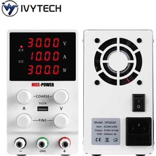 IVYTECH Switching Regulated Adjustable Lab DC Power Supply Power Display 30V 60V 120V 3A 10A 5A 4 Digits Adjustable 110V/220V
