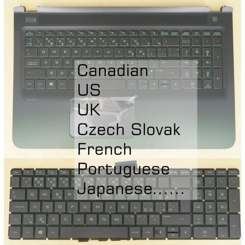 Canadian US UK Czech Slovak French Portuguese Japan Keyboard For HP Gaming 15-AK 15-AK000 15- ak000ca ak000na 832805-DB1 Backlit