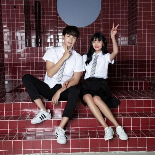 School Uniform Set College Style Korean Summer Junior High School Students Graduation Photo British Class Girl Boy Suit H2460