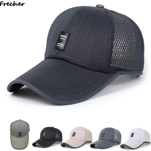 Summer Mens Mesh Baseball Cap Breathable Caps Dad Hat Outdoor Fishing Hats Bone Gorras Snapback Trucker Cap