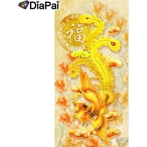 DIAPAI Diamond Painting 5D DIY 100% Full Square/Round Drill "Animal Phoenix text"Diamond Embroidery Cross Stitch 3D Decor A25094