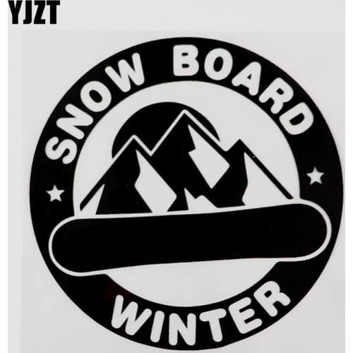 YJZT 14.8CMX14.8CM SNOWBOARD WINTER Ski Lift Extreme Decal Vinyl Car Sticker Black/Silver 8A-1094