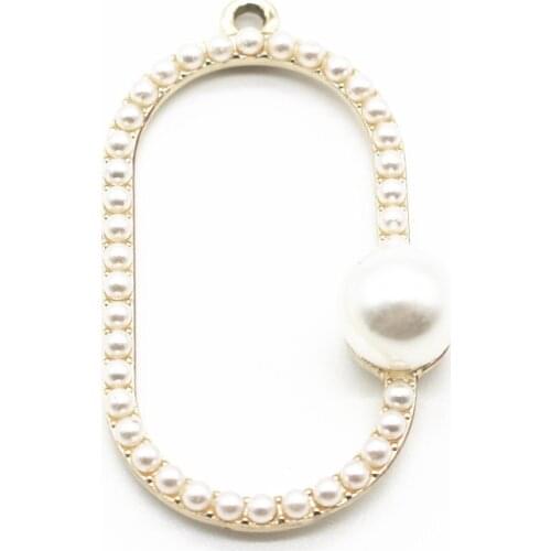 New Arrival 20pcs/lot golden pearl Dangle Charms Lobster Clasp Hanging Charm For Bracelet&Pendant Floating Charms Jewelry