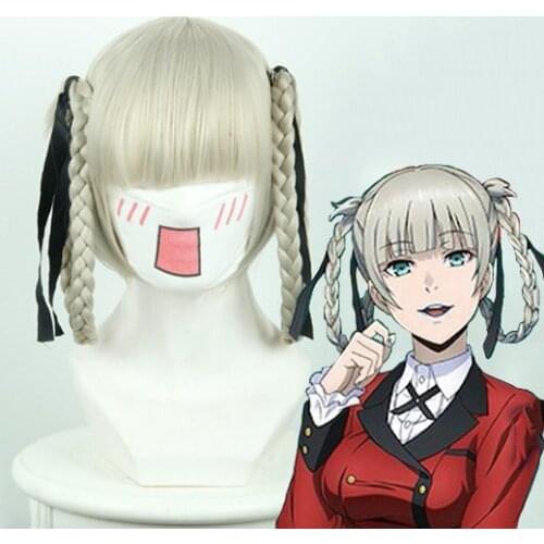 Anime Kakegurui Cosplay Wigs Kirari Momobami Cosplay Wig Heat Resistant Synthetic Wig Halloween Carnival Party