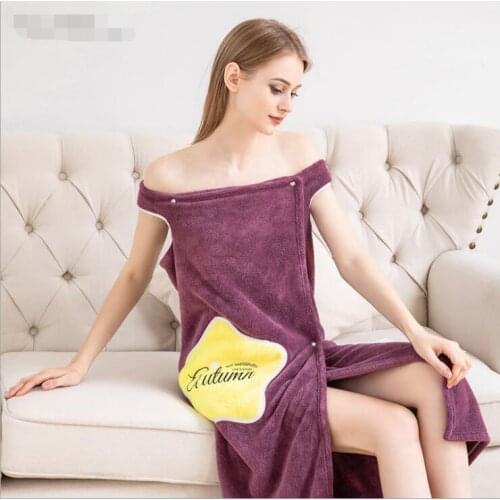 Towel dress wearable towel Microfiber Bathrobe Woman Shower Female Soft Bath Towel for Adults for Home Textiles Bath and Sauna