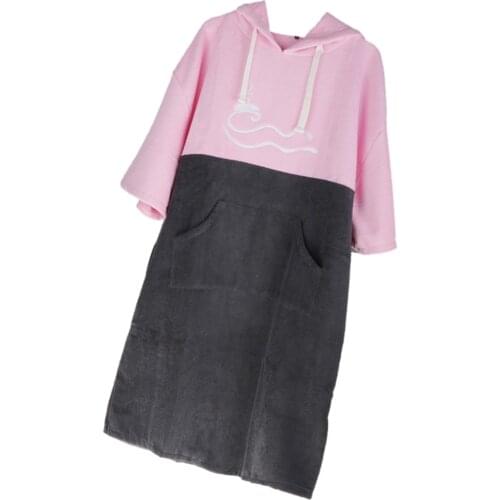 Performance Beach Surf Poncho, Water Absorbent Wetsuit Changing Towel Robe with Hood & Pocket One Size Fits All