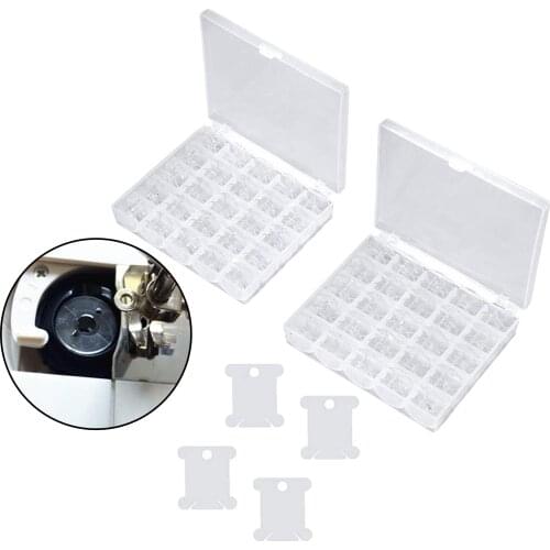 Clear Sewing Machine Bobbins Spools Empty Bobbins Spools Plastic Storage Box For Home Sewing Accessories Tools