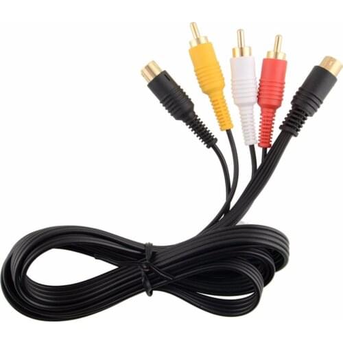 Retro-Bit 6 Feet Gold Plated S- Video RCA AV Cable For Sega Saturn