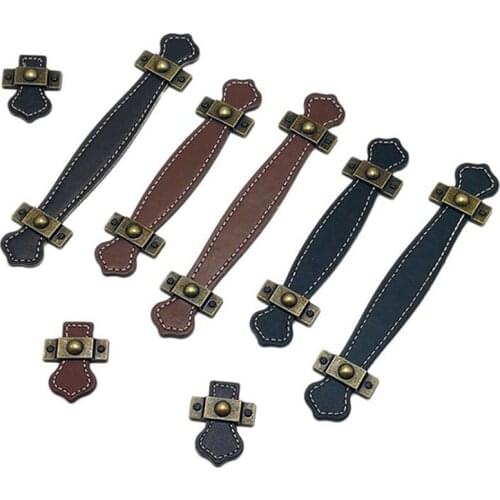 2Pcs/Lot Soft Leather Handle And Knobs For Furniture Drawer Wardrobe Cupboard Cabinet Handle Door With Screws Home Supplies