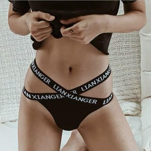 Sexy Women Panties Crystal Rhinestone Underwear Fitness Gym Thongs Low Rise Briefs for Female Push Up Lingerie with Letters