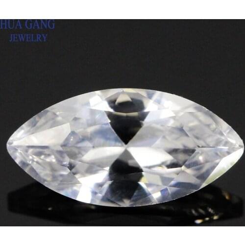 12# White Marquise Shape Brilliant Cut Synthetic Corundum Stone For Jewelry Size 1.5x3-6x12mm Free Shipping