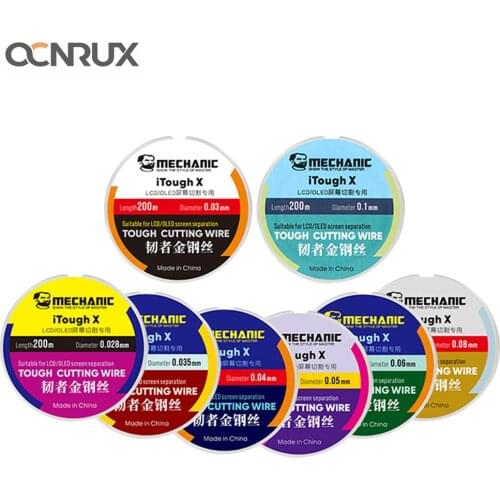 MECHANIC iTough X High Hardness Special Steel Wire Mobile LCD Screen Cutting Separate Line 0.028mm - 0.1mm Diameter 200m Length