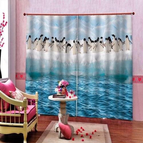 Penguins 3D Blackout Curtains 3D Digital Print for living room bedroom blackout window Curtain