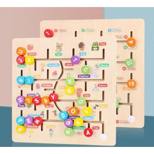 Kindergarten Teaching Aids Digital Letters Maze Toys Children Thinking Training Early Education Mathematics alphabet Toys