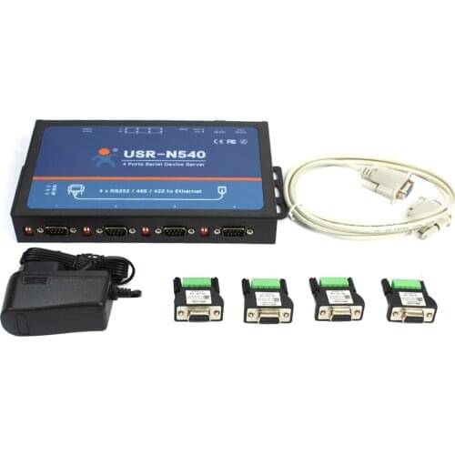 USR-N540 RS232 Serial Rj45 Converters 4 Ports Serial RS232 RS485 RS422 To Lan Ethernet Support Modbus TCP With CE FCC RoHS