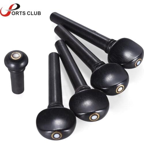 1/8 1/4 1/2 3/4 4/4 1/10 1/12 1/32 Size Ebony Wood Violin Fiddle Tuning Pegs Endpin Set Replacement Black