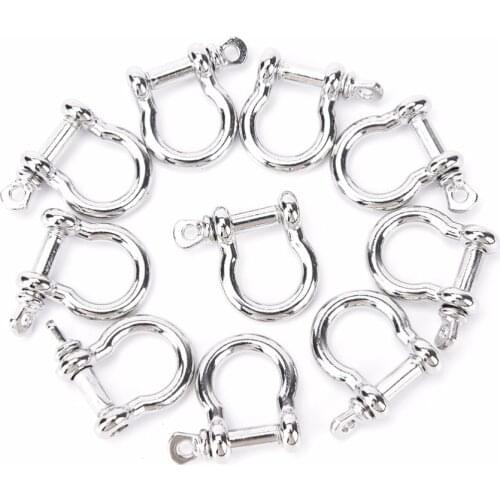 10Pcs/lot Stainless Steel O-Shaped Shackle Buckle Anchor Shackle Screw Pin for Paracord Outdoor Camping Survival Rope Bracelets