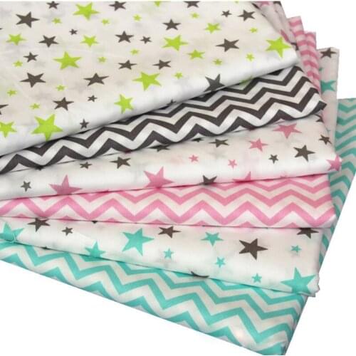 100*160CM 100%cotton fabric Stars wave twill cotton cloth Cartoon DIY fabric for Clothing dress Handmade quilting Sewing bedding