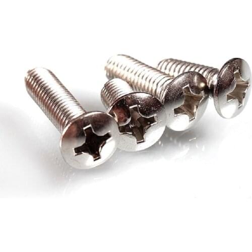 100/50PCS M5 M6 GB820 DIN966 Countersunk raised head screws with cross recess half countersunk half-Phillip flat screw