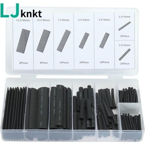 127pcs Heat shrink tube sleeve 2:1 black electronic diy kit Insulation Sleeving Polyolefin Shrinking Assorted Tubing Wire Cable