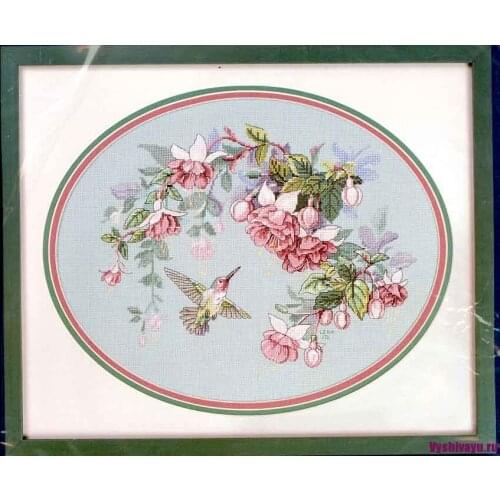 14/22/25ct Counted Cross Stitch Kit Sweetness of Nature Hummingbird Bird and Fuchsias Flower Flowers dim 13631