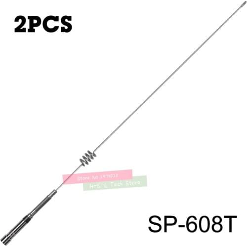 2Pcs Stainless Steel Dual Band VHF/UHF Mobile Antenna 144Mhz/430Mhz Base Station Antenna For Car Radio Walkie Talkie Accessory