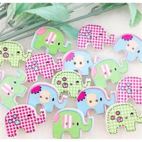 25/50/100pcs Mix Color Baby Elephant Carton Baby Sewing Craft Button Lots 20*29MM WB119