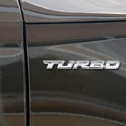3D Turbo Letter Emblem Badge Metal Chrome Car Sticker for Fiat 500 Opel Insignia Vectra c Suzuki Swift Sx4 Hyundai Ix35 Creta