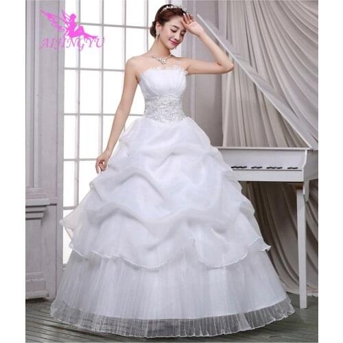 AIJINGYU 2021 white Customized new hot selling cheap ball gown lace up back formal bride dresses wedding dress FU138