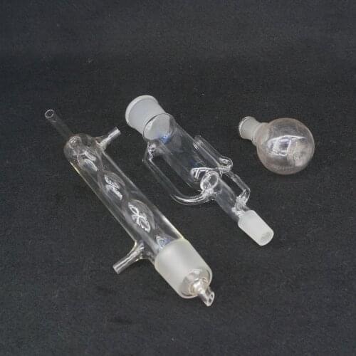 250ml Capacity Borosilicate Glass Joint Upper 40mm Lower 24mm Extraction Apparatus Soxhlet with Bolb Condenser Lab Glassware