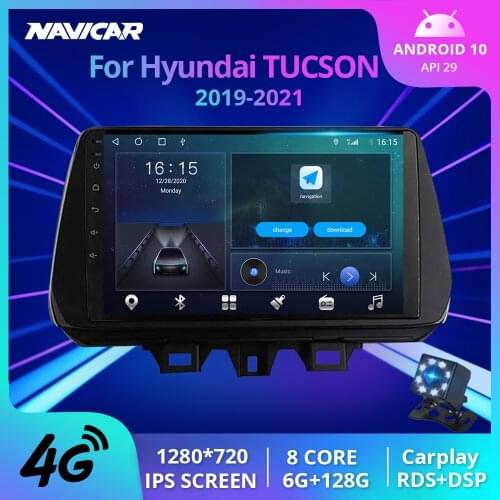 2DIN Android10.0 Car Radio For Hyundai TUCSON 2019 2020 2021 GPS Navigation Stereo Receiver Auto Radio Car Multimedia Player IGO