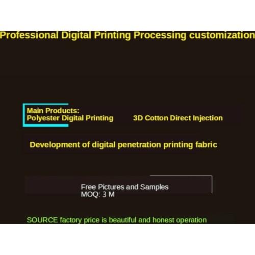 Digital printing processing custom fashion fabric private custom clothing design diy fabric dresses curtain sleeves