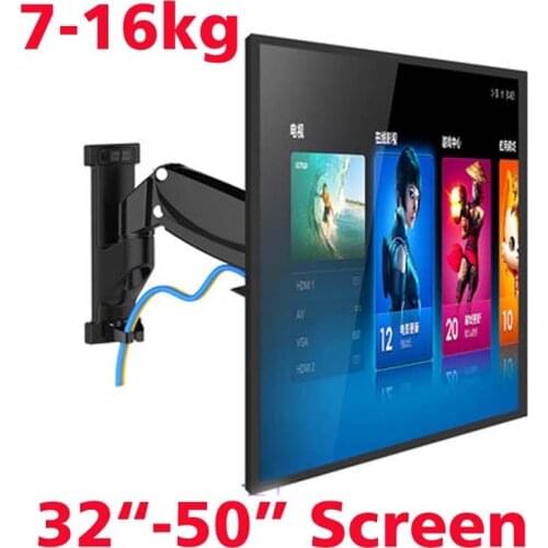 D-MOUNT 32" 50" 42" 16kg retractable air press swivel LCD PLASMA tv bracket gas spring wall mount monitor bracket stand holder
