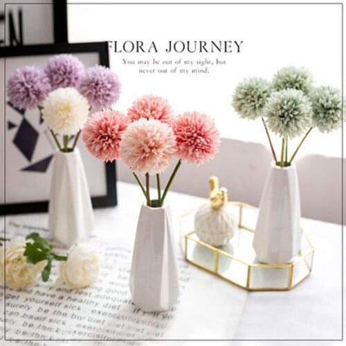 Elegant ceramic glass floral arrangement silk flower plastic false flower decoration bouquet simulation flower living room decor