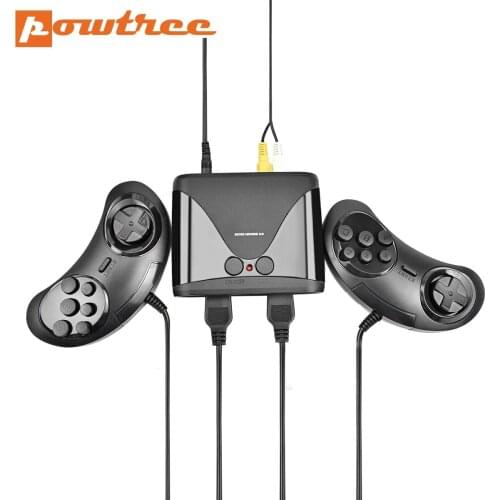 Powtree Mini TV Video Game Console For AVH 16 Bit Games with Two Gamepads and 68 in 1 Cartridge All Games Different