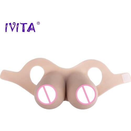 IVITA 8300g Realistic Silicone Breast Forms Fake Boobs For Crossdresser Drag Queen Shemale Transgender False Breast Enhancer
