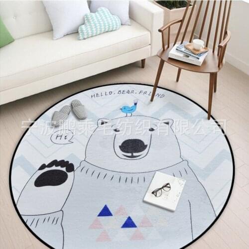 Korean Cartoon Round Carpet For Living Room Soft Velvet Children Bedroom Rugs And Carpet Computer Chair Area Rug/Floor Mat