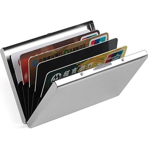 Creative business card case stainless steel Aluminum Holder Metal Box Cover Credit Men business card holder card metal Wallet