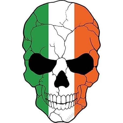 Hot Sell Bumper Bone Skeleton Devil Zombie Monster Irish Ireland Flag DecalChopper Helmet Truck Scrapbook Laptop Symbol Luggage