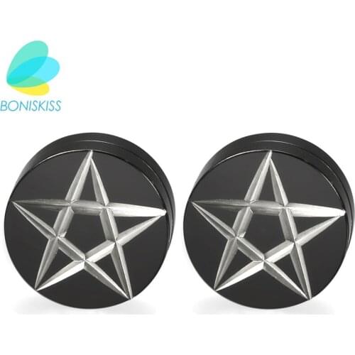 Boniskiss 12mm Magnetic Round Stud Earrings For Men Boy Stainless Steel Magnet Ear Jewelry Don't Need Ear Piercing Earrings