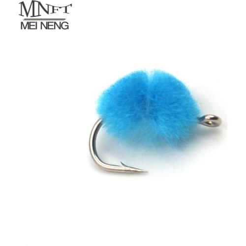 MNFT 10Pcs/Pack 12# Glo Bug Egg Fly for Trout Fishing Flies Color Pink Blue